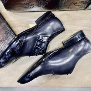 BERLUTI ALESSANDRO DEMESURE CROC LEATHER OXFORD SHOE BLACK S5532-V1 - Image 9