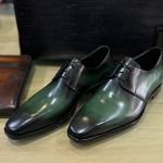 BERLUTI LEATHER DERBY OXFORD EMERALD S2912-V2