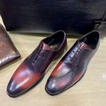 BERLUTI LEATHER OXFORD BROWN S6342-V1