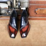 BERLUTI LORENZO STELLAR OXFORD BLACK AND INTENSE COCOA S4342-K1