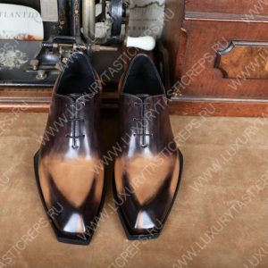 BERLUTI ALESSANDRO DEMSURE OXFORD BROWN AND BEIGE S1412-V1 - Image 4