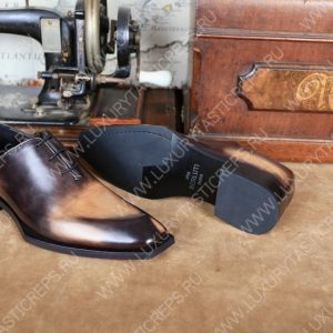 BERLUTI ALESSANDRO DEMSURE OXFORD BROWN AND BEIGE S1412-V1 - Image 6