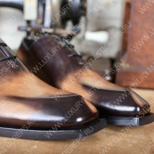 BERLUTI ALESSANDRO DEMSURE OXFORD BROWN AND BEIGE S1412-V1 - Image 8