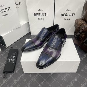 BERLUTI DEMESURE PATCHWORK SCRITTO SHOE PURPLE/BLUE S5590-V2 - Image 3