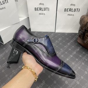 BERLUTI DEMESURE PATCHWORK SCRITTO SHOE PURPLE/BLUE S5590-V2 - Image 4