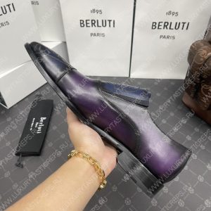 BERLUTI DEMESURE PATCHWORK SCRITTO SHOE PURPLE/BLUE S5590-V2 - Image 6