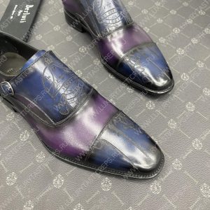 BERLUTI DEMESURE PATCHWORK SCRITTO SHOE PURPLE/BLUE S5590-V2 - Image 8