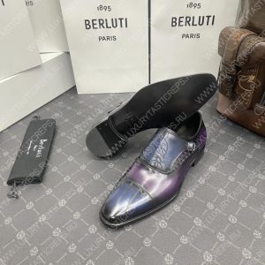 BERLUTI DEMESURE PATCHWORK SCRITTO SHOE PURPLE/BLUE S5590-V2 - Image 9