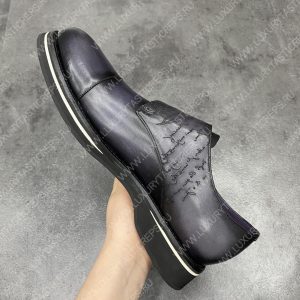 BERLUTI ALESSIO PADOVA SCRITTO LEATHER DOUBLE MONK SHOE GREY S5527 - Image 8