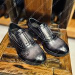 BERLUTI ALESANDRO DEMESURE NEO SCRITTO OXFORD NERO GRIGIO S5863