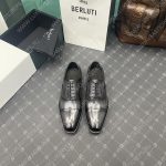 BERLUTI INFINI COUTURE OXFORD BLACK GREY S5704-V1