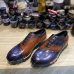 BERLUTI LEATHER OXFORDS BROWN S4540-VX1