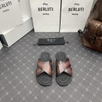BERLUTI SIFNOS SCRITO LEATHER SANDAL BROWN S5438-V33