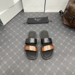 BERLUTI SIFNOS SCRITO LEATHER SANDAL BROWN & BLACK S5438-V33