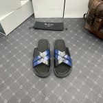 BERLUTI SIFNOS SCRITO LEATHER SANDAL BLACK & BLUE S5439-V33