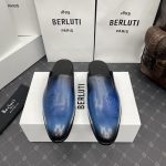BERLUTI CYRUS SCRITTO SLIPPERS BLUE S3786