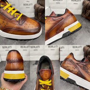 BERLUTI PLAYOFF SCRITTO SNEAKER HONEY S5867-V2 - Image 8