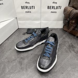 BERLUTI PLAYOFF SCRITTO SNEAKER BLACK GREY S5867-V2 - Image 3