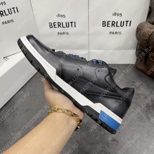 BERLUTI PLAYOFF SCRITTO SNEAKER BLACK GREY S5867-V2 - Image 6