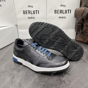 BERLUTI PLAYOFF SCRITTO SNEAKER BLACK GREY S5867-V2 - Image 7