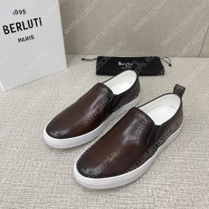 BERLUTI PLAYTIME SCRITTO SLIP-ON DARK BROWN S5685-V2 - Image 3