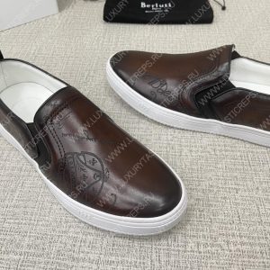 BERLUTI PLAYTIME SCRITTO SLIP-ON DARK BROWN S5685-V2 - Image 7