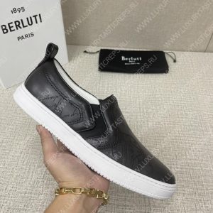 BERLUTI PLAYTIME SCRITTO SLIP-ON BLACK GREY S5685-V2 - Image 4