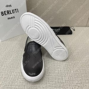BERLUTI PLAYTIME SCRITTO SLIP-ON BLACK GREY S5685-V2 - Image 9