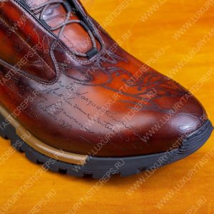 BERLUTI PLATOFF SCRITTO SNEAKER HONEY S5867 - Image 6