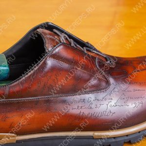 BERLUTI PLATOFF SCRITTO SNEAKER HONEY S5867 - Image 8