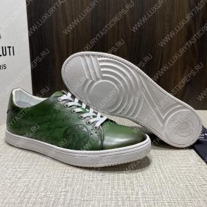 BERLUTI PLAYTIME SCRITTO SNEAKER BEETLE GREEN S5330-V2 - Image 5