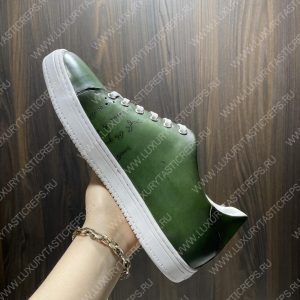 BERLUTI PLAYTIME SCRITTO SNEAKER BEETLE GREEN S5330-V2 - Image 8