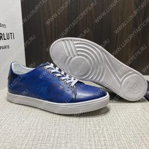 BERLUTI PLAYTIME SCRITTO SNEAKER BLUE S5330-V2 - Image 5