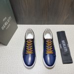 BERLUTI PLAYTIME SCRITTO SNEAKER INTENSE COCOA AND BLUE S5330-V2