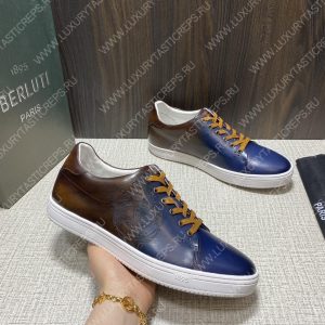 BERLUTI PLAYTIME SCRITTO SNEAKER INTENSE COCOA AND BLUE S5330-V2 - Image 3