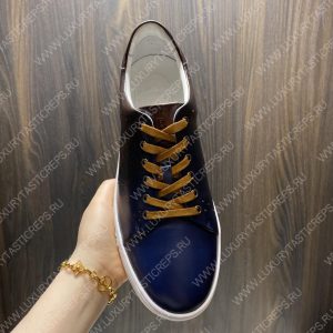 BERLUTI PLAYTIME SCRITTO SNEAKER INTENSE COCOA AND BLUE S5330-V2 - Image 7