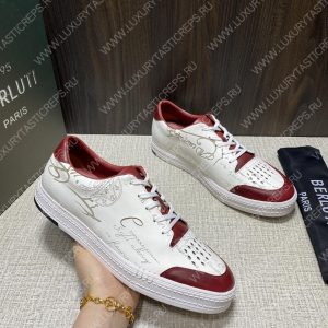 BERLUTI PLAYTIME SCRITTO SNEAKER WHITE AND RED S5304-V31 - Image 3