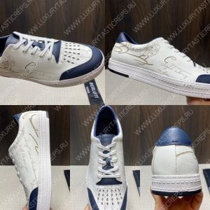 BERLUTI PLAYTIME SCRITTO SNEAKER WHITE AND BLUE S5304-V31 - Image 9