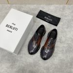 BERLUTI FAST TRACK SCRITTO SNEAKER CHARCOL BROWN AND BLACK S6009-V2