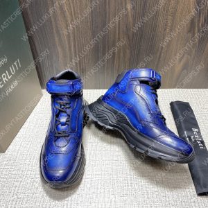 BERLUTI PLAYOFF LEATHER SNEAKER BLUE S5798-V1 - Image 3