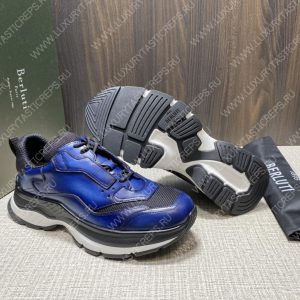 BERLUTI PLAYOFF SCRITTO LEATHER SNEAKER BLUE S5867-V2 - Image 5