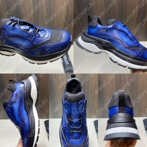 BERLUTI PLAYOFF SCRITTO LEATHER SNEAKER BLUE S5867-V2 - Image 9