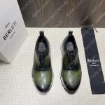 BERLUTI FAST TRACK SCRITTO SNEAKERS GREEN S4970