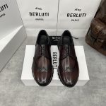 BERLUTI FAST TRACK SCRITTO SNEAKER CHARCOAL BROWN S5541-V2