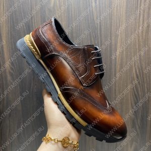 BERLUTI FAST TRACK SCRITTO SNEAKER TOBACCO BIS S5541 - Image 6