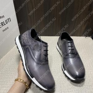 BERLUTI FAST TRACK SNEAKER BLACK GREY S5425-V2 - Image 6