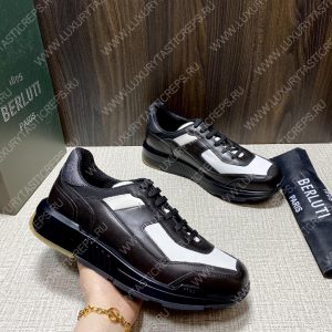 BERLUTI SHADOW KNIT SNEAKER BLACK AND WHITE S6132-Z5 - Image 3