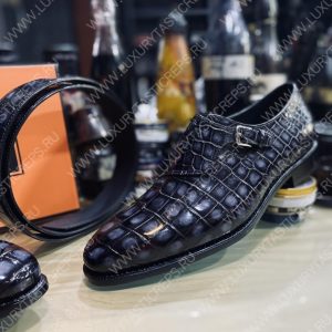 BERLUTI ALESSANDRO DEMESURE ALLIGATOR OXFORD GREY S1412-E2 - Image 5