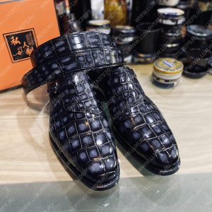 BERLUTI ALESSANDRO DEMESURE ALLIGATOR OXFORD GREY S1412-E2 - Image 9