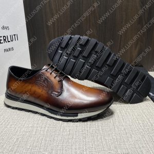 BERLUTI FAST TRACK SCRITTO SNEAKERS BROWN S3873-V1 - Image 5